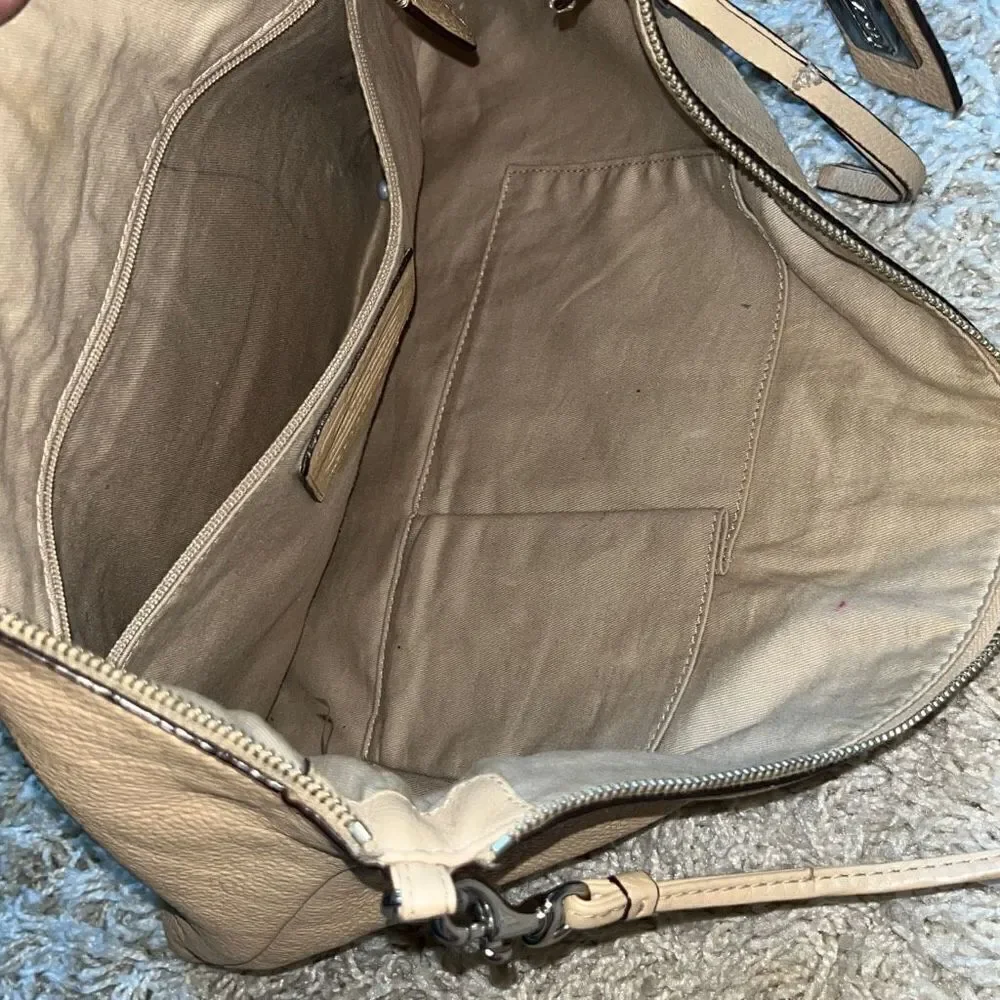 Bleecker beige leather cross body bag by COACH